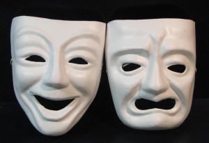 Paper Mache Unfinished Comedy & Tragedy Set